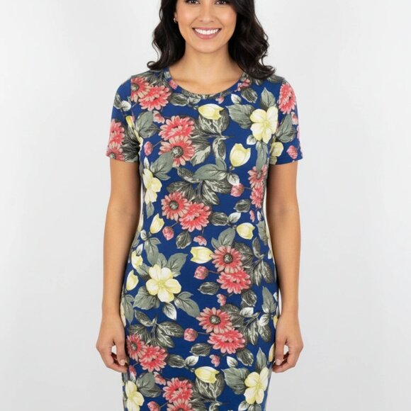 New LuLaRoe Flowered Julia Dress Medium - Picture 4 of 7